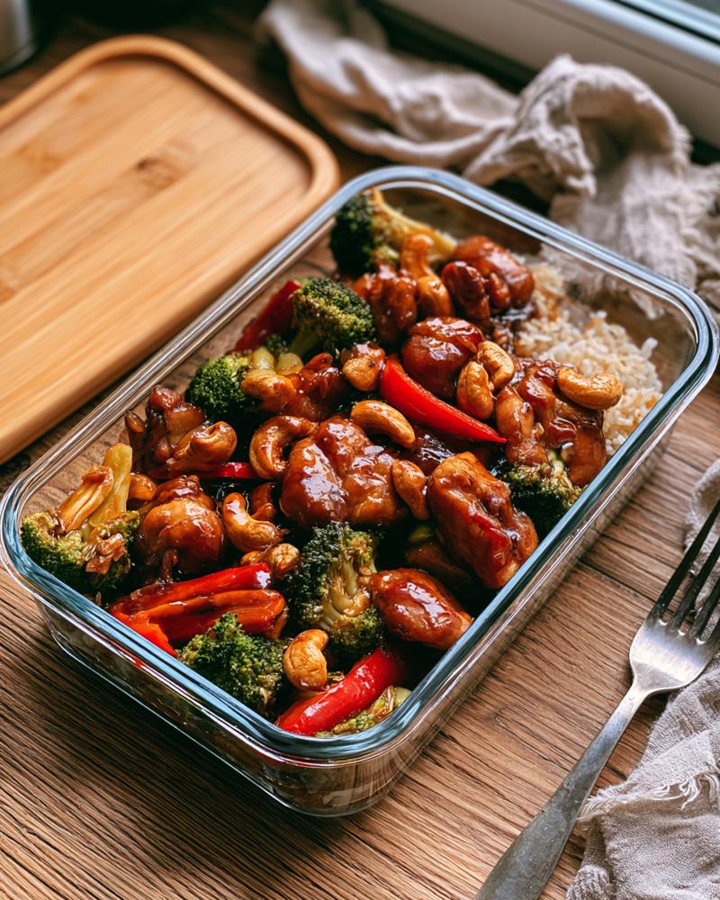 kycklingwok m. honung och cashewnötter